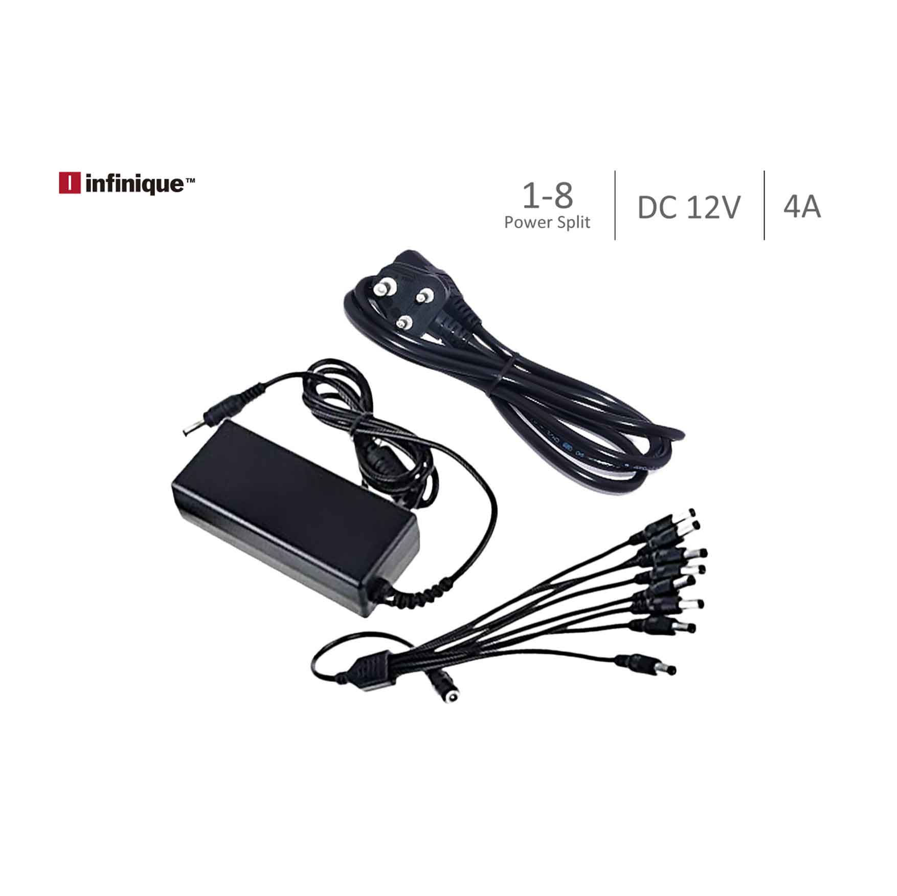 Infinique 12V DC 4 Amp Regulated Power Adapter